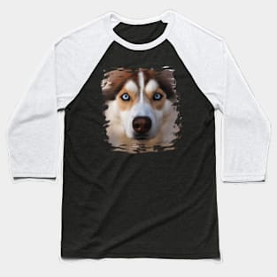 Siberian Husky Face Husky Dog Lover Baseball T-Shirt